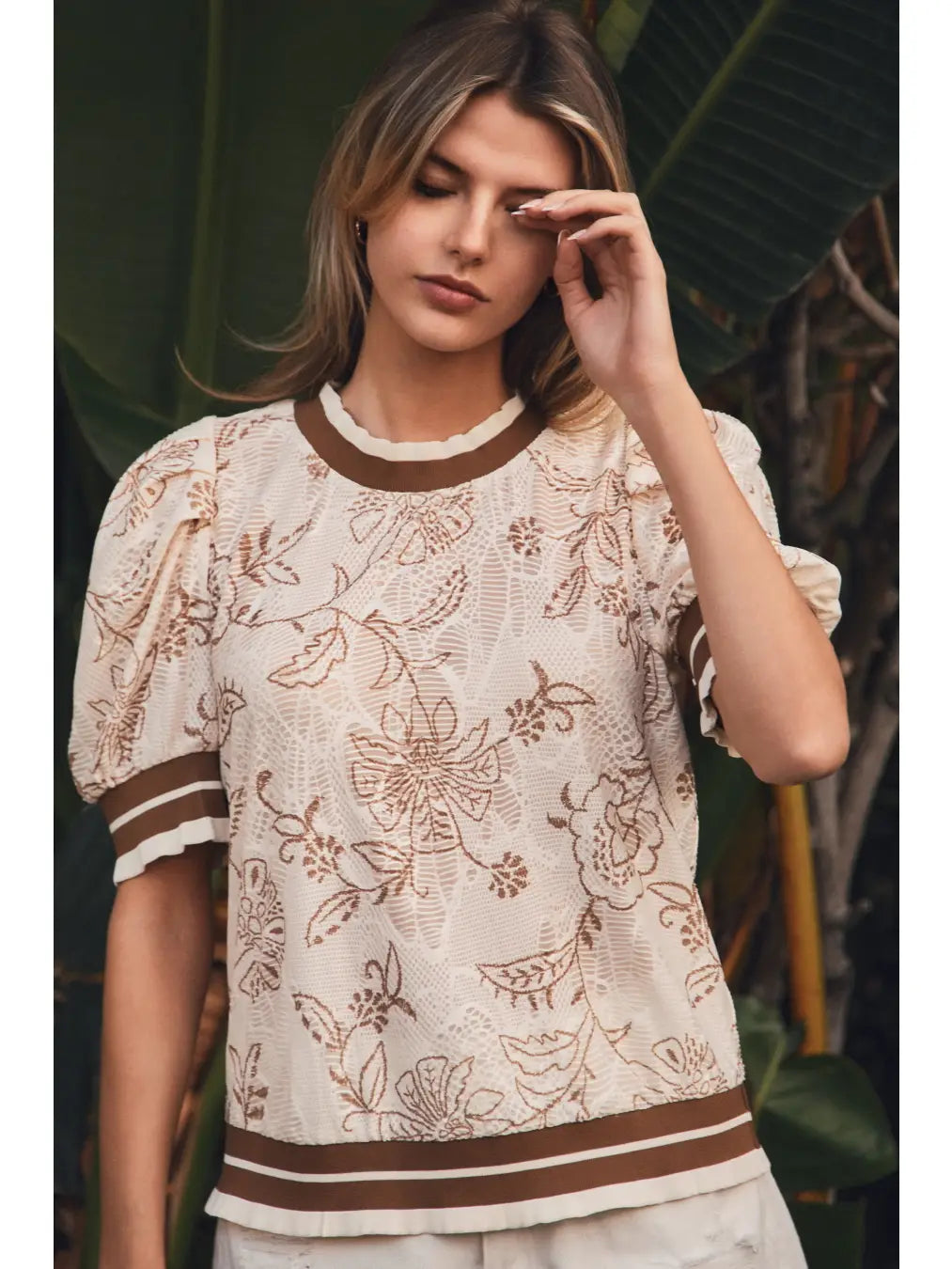 Floral Printed Lace Top