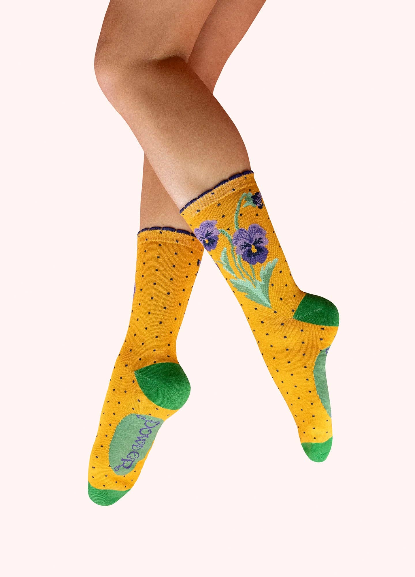 Spring Pansies Trainer Socks