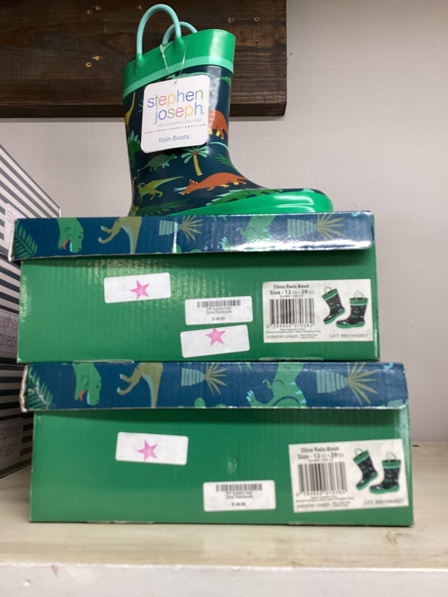 Boys Dino Rain Boots