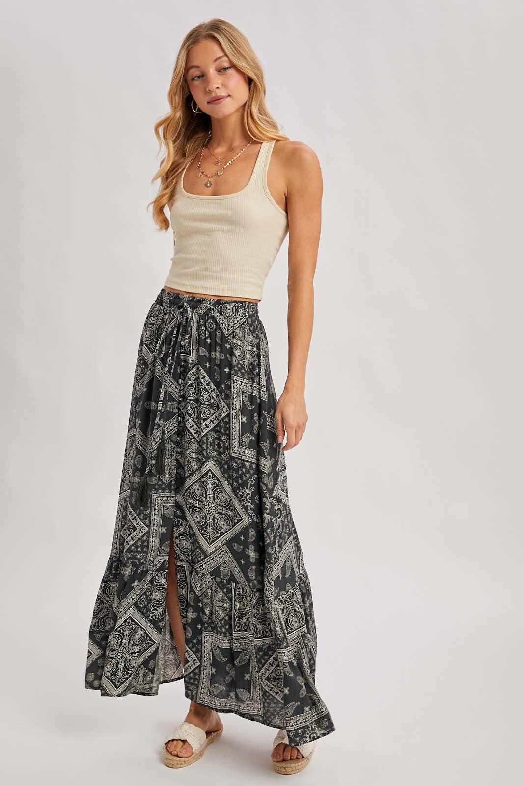 Boho Tiered Maxi Skirt