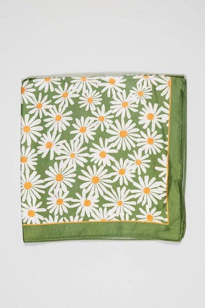FLOWER SILKY BANDANA SCARF