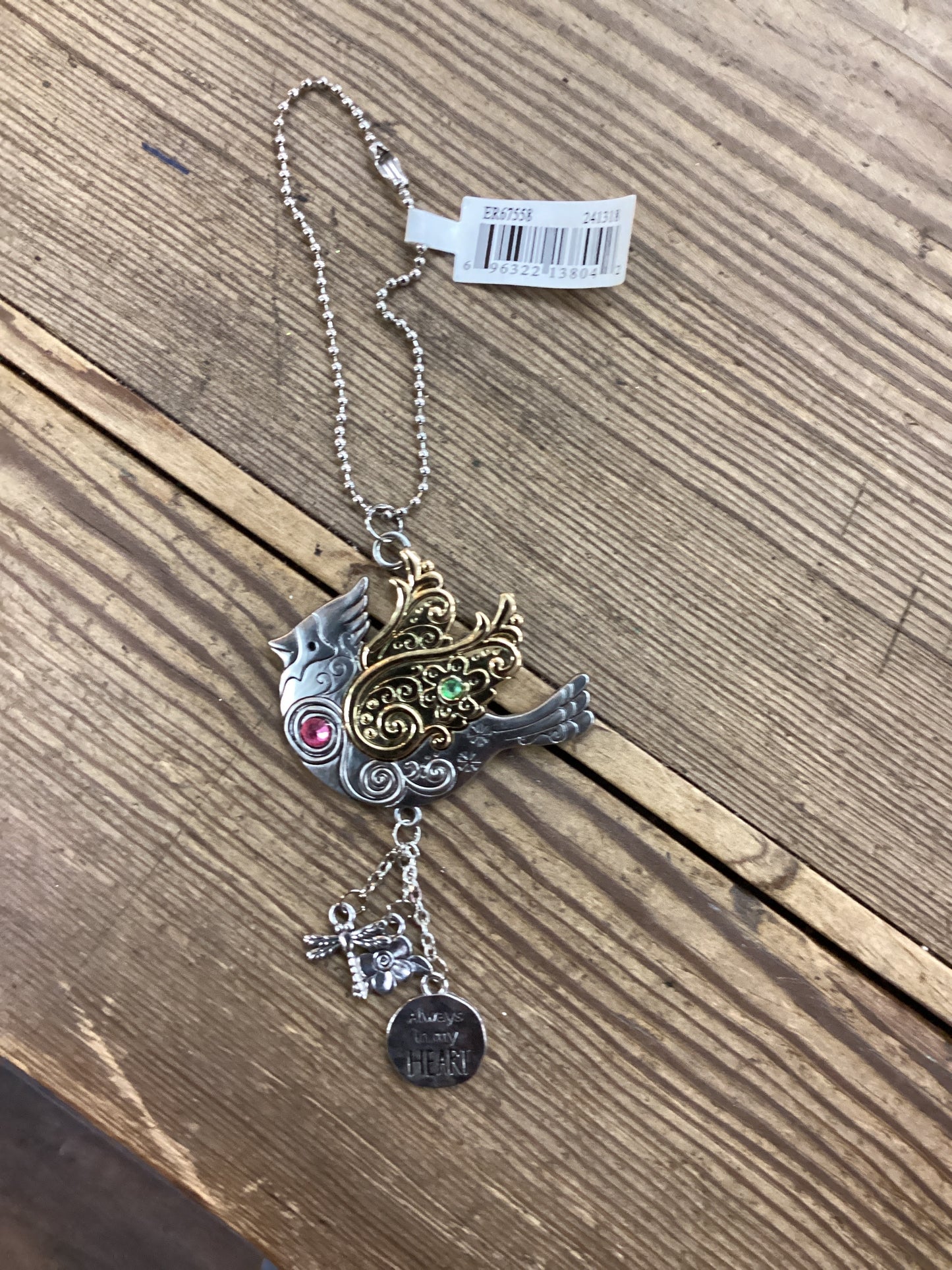 In my Heart Colorful Cardinal charm