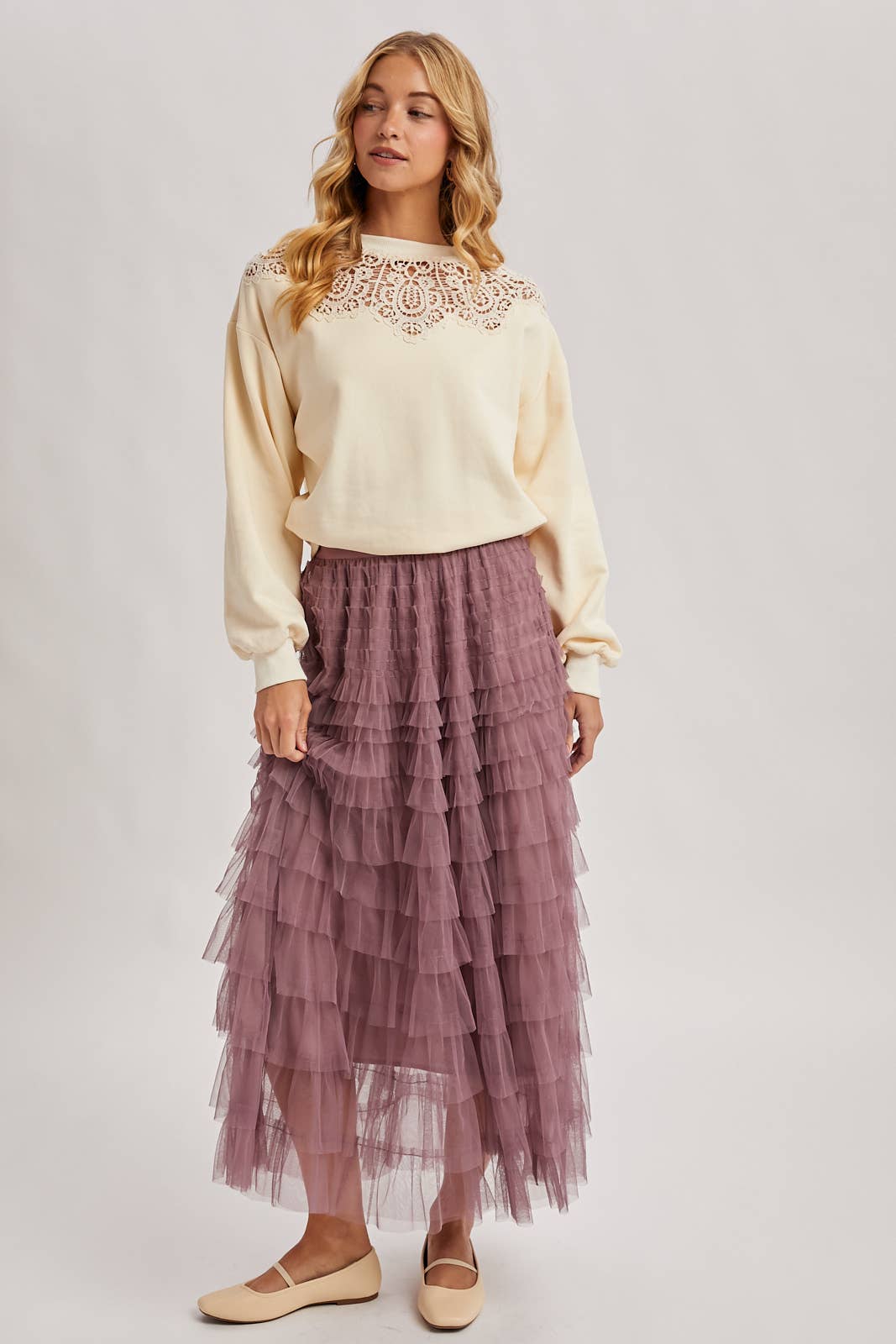 Crochet Trim French Terry Top