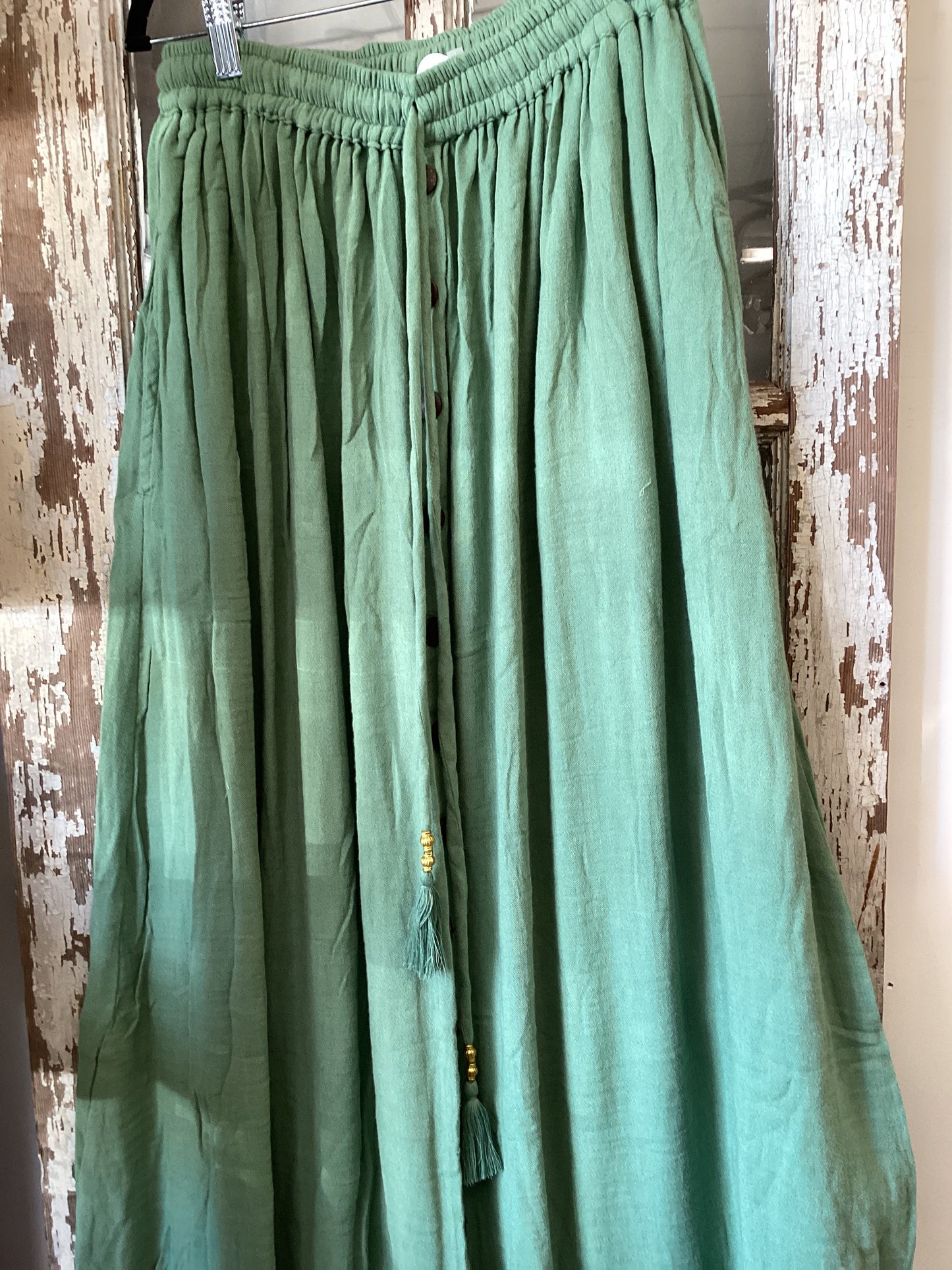 Boho Button Maxi Skirt