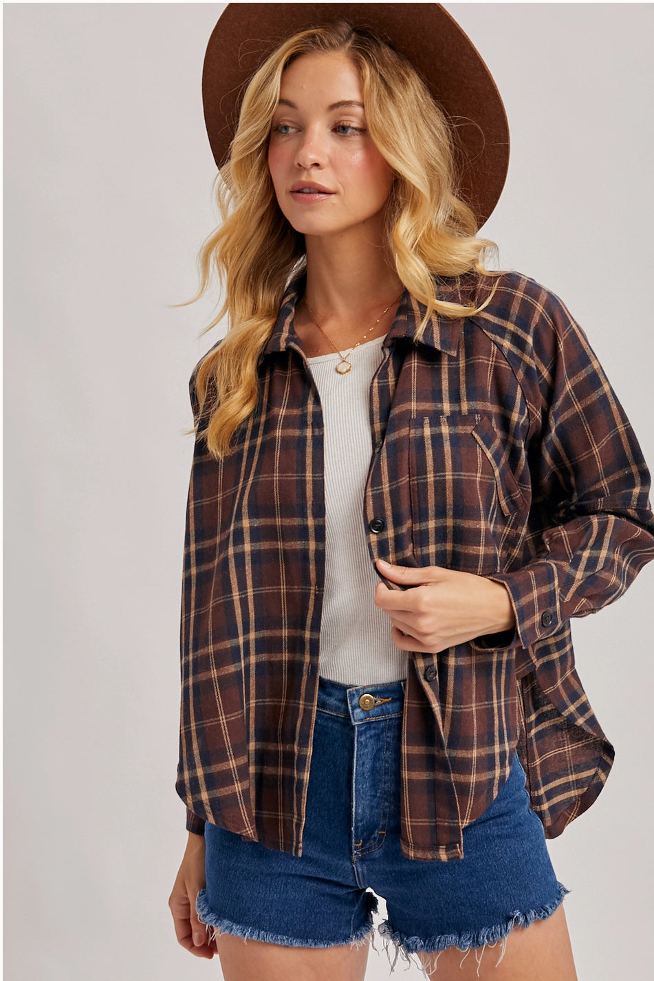Plaid Button Down Top