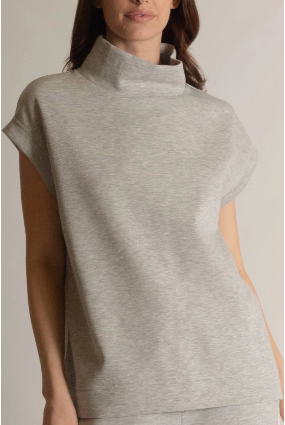 Modal Oversized Mock Neck Top