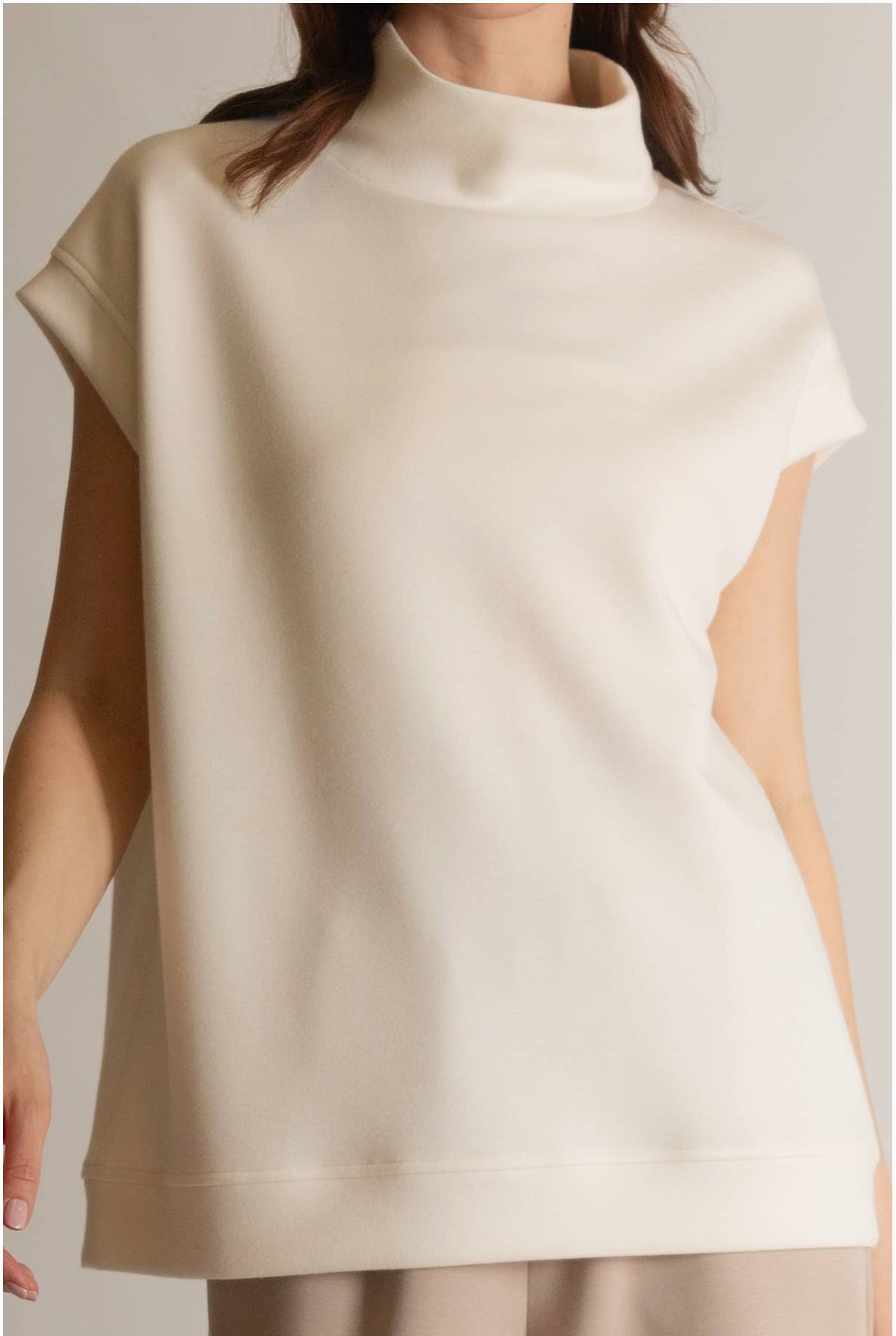 Modal Oversized Mock Neck Top