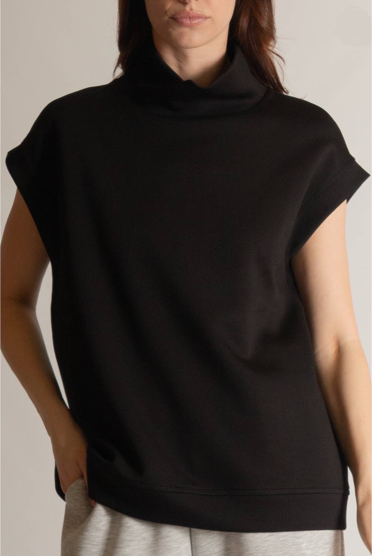 Modal Oversized Mock Neck Top