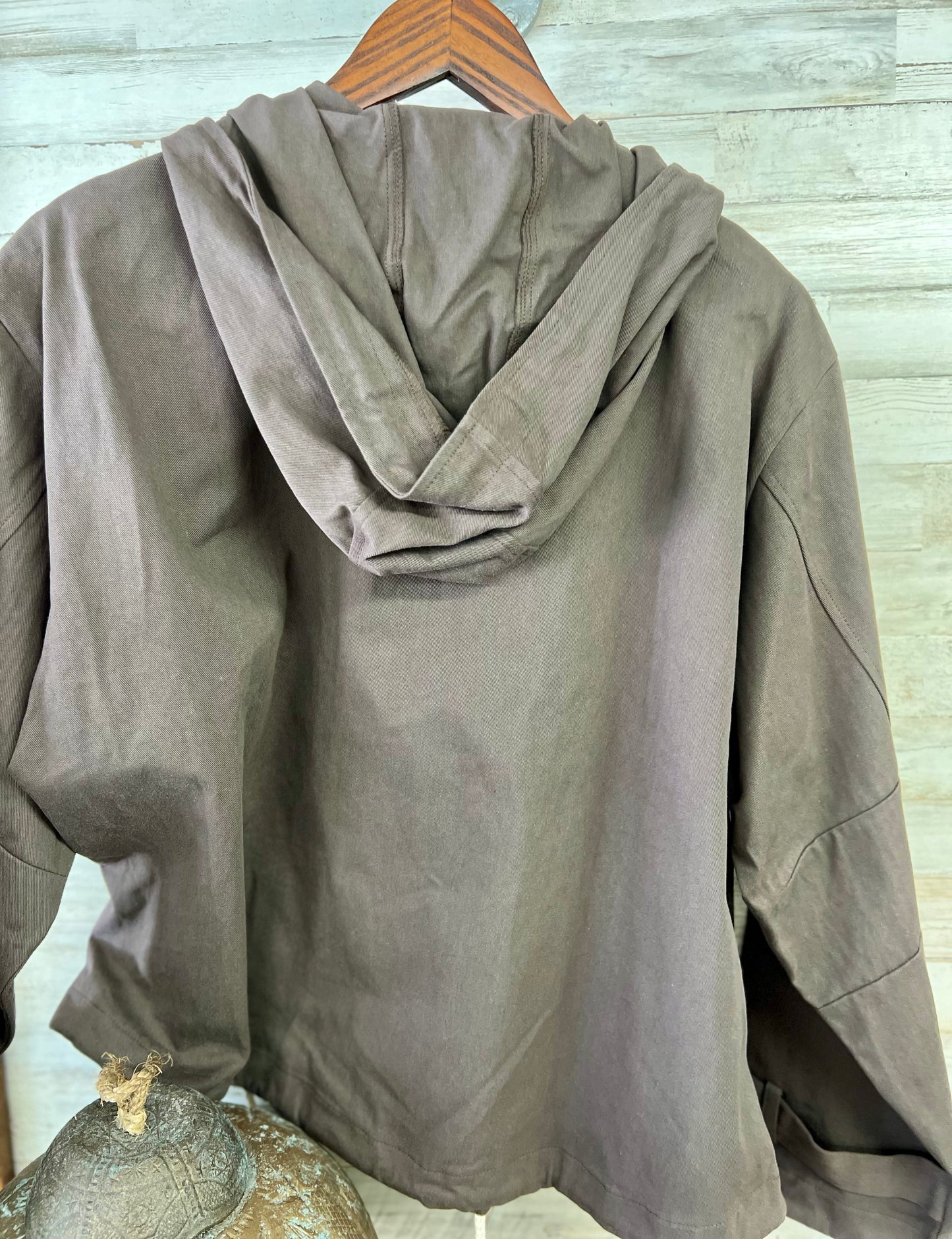 Hooded Drawstring Statement Jacket