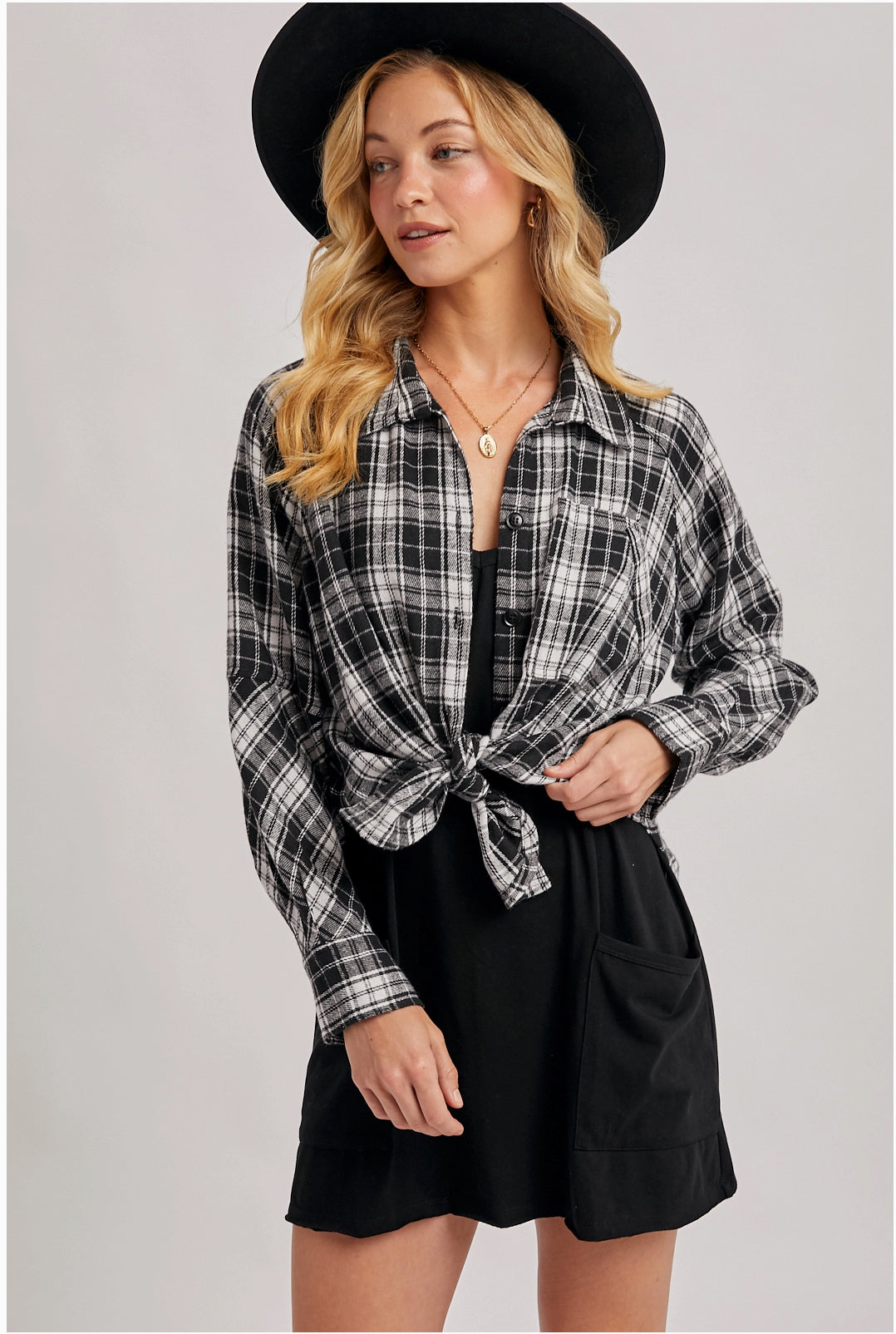 Plaid Button Down Top
