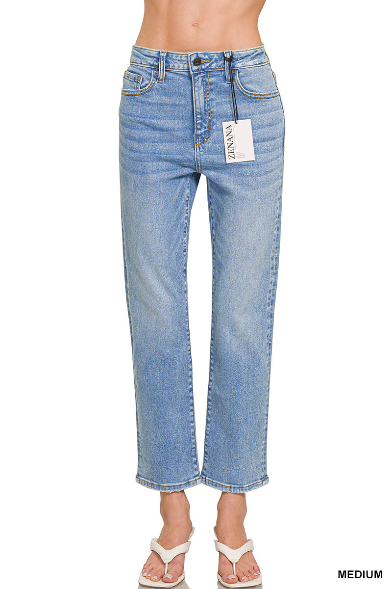Cropped 5 Pocket Basic Slim Jeans