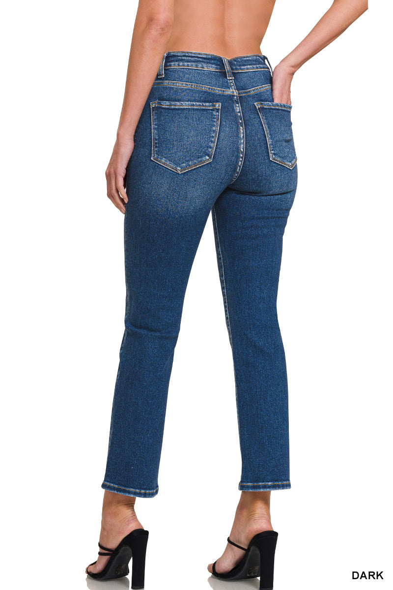 Cropped 5 Pocket Basic Slim Jeans