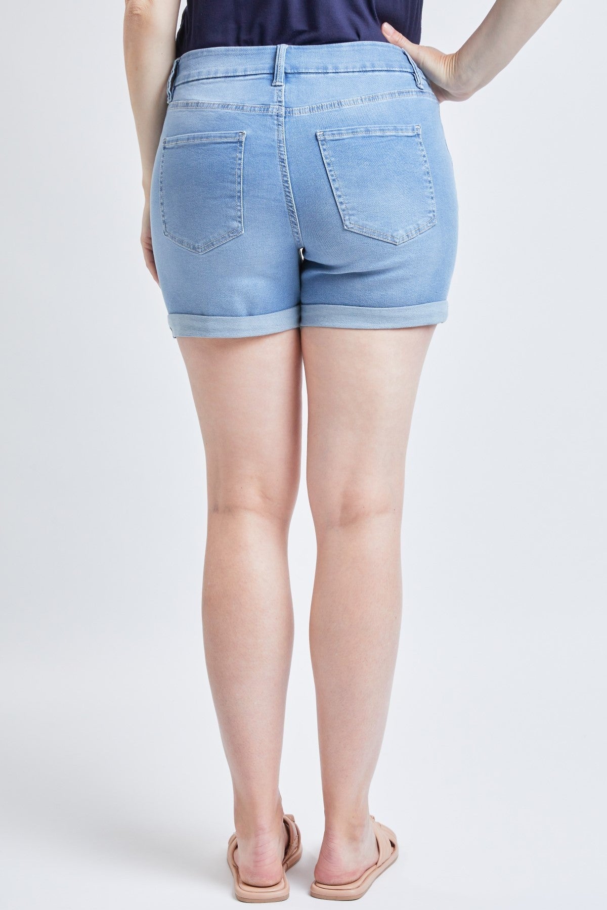 Light Wash Cuffed Denim Shorts