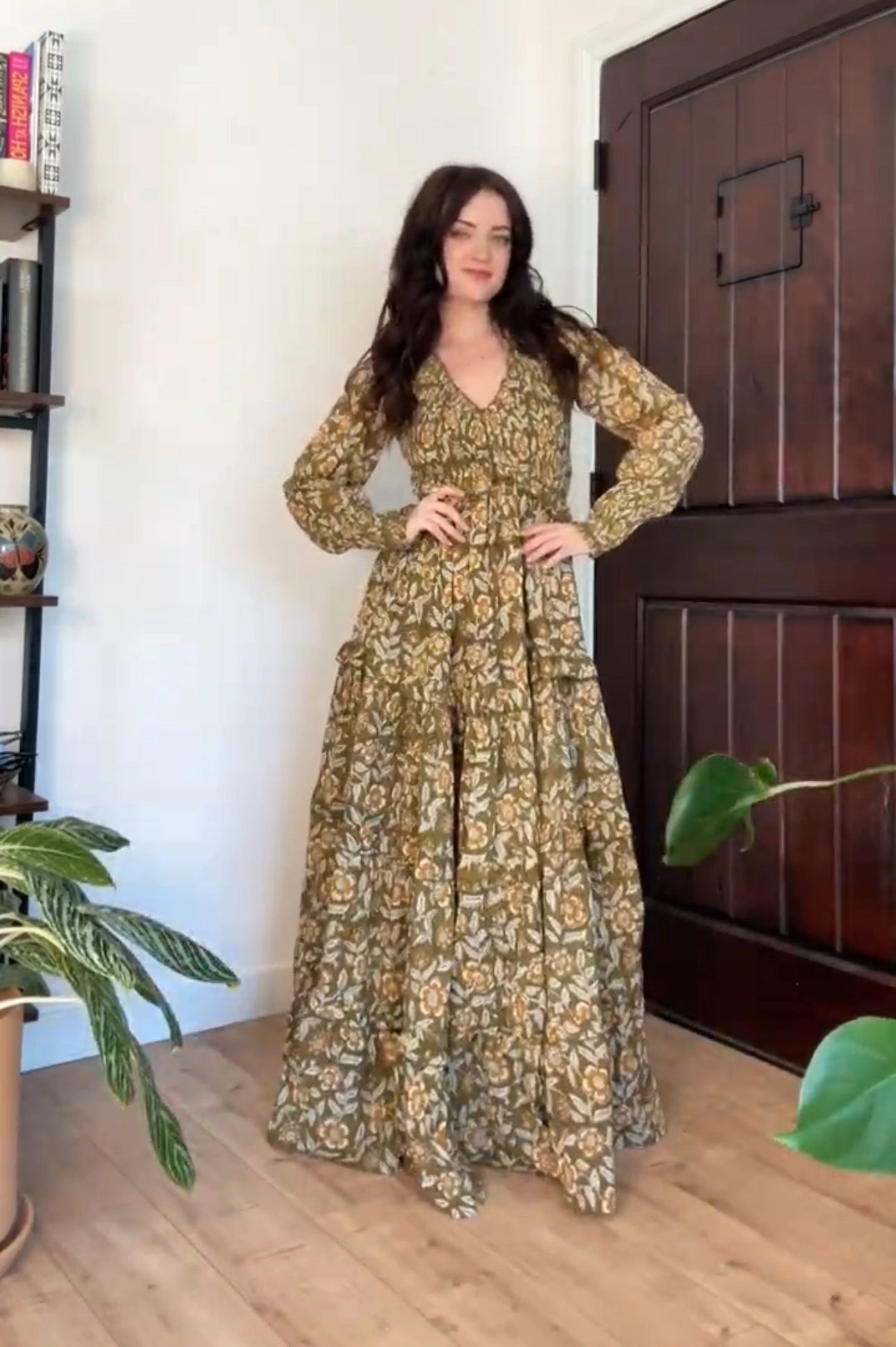 Gardenbelle Fall Floral Maxi Dress