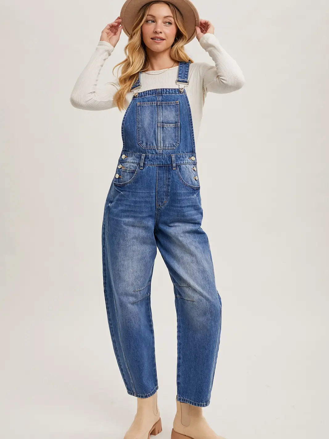Barrel Leg Overalls