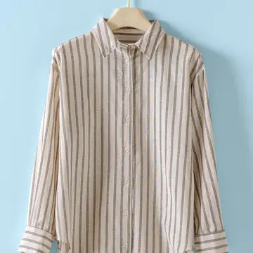 Stripe Linen Button Up