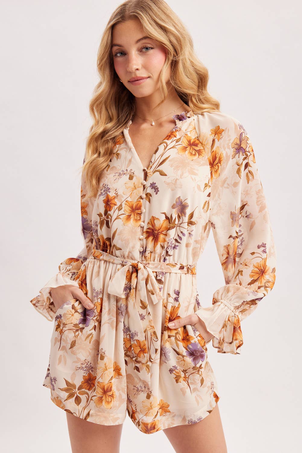 Floral Ruffle Romper