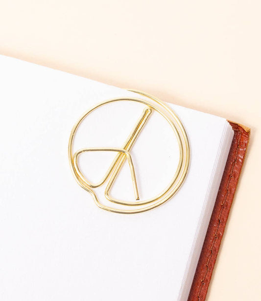 Kitaab Peace Sign Wire Bookmark - Gold