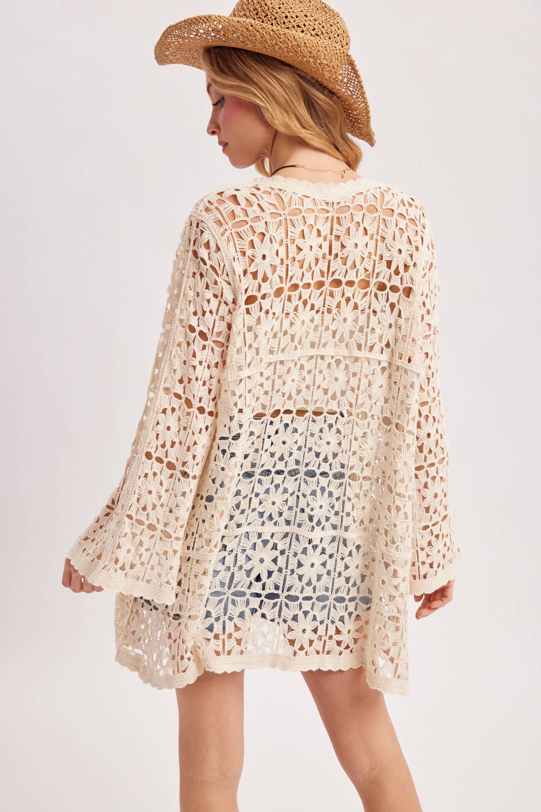 Boho Crochet Kimono Cardigan