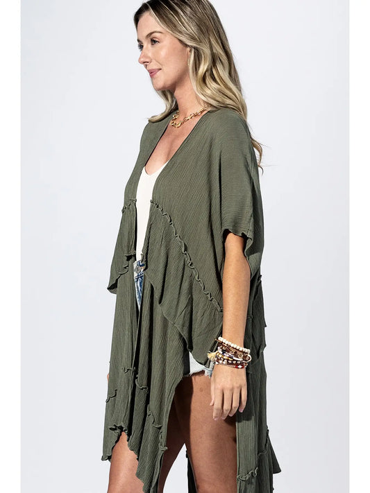 Cascade Ruffle Kimono