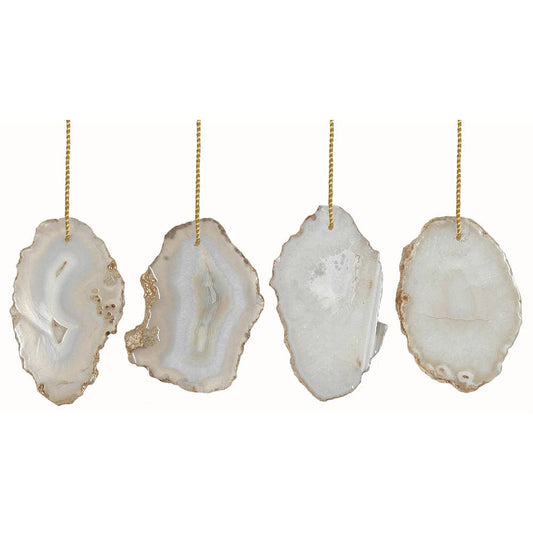 Ornament Agate 3" White