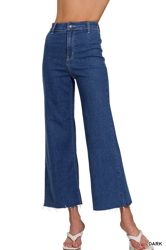 High Waist Wide Leg Straight Denim Pants