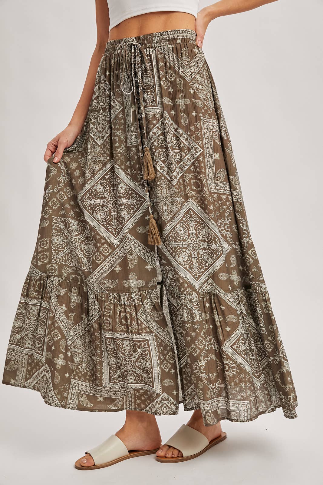Boho Tiered Maxi Skirt