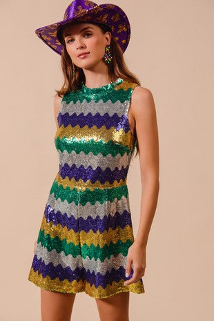 MG Wavy Sequin Romper