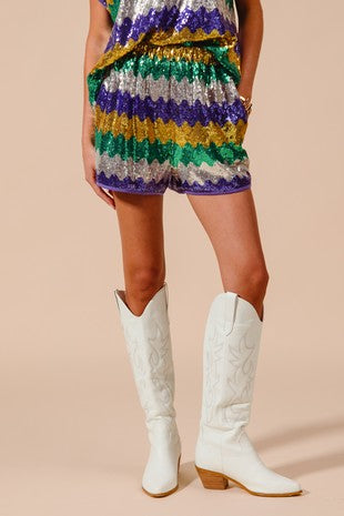 MG Wavy Sequin Shorts