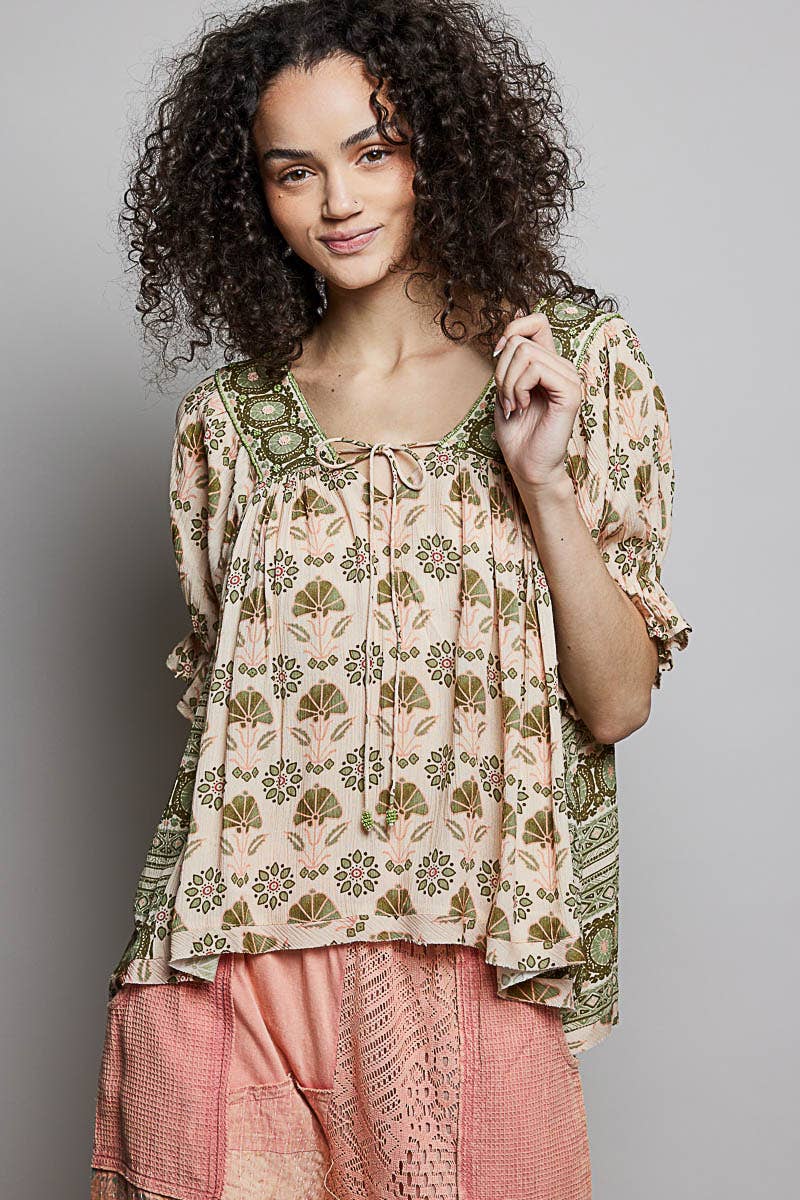 Olive Grove Babydoll Top