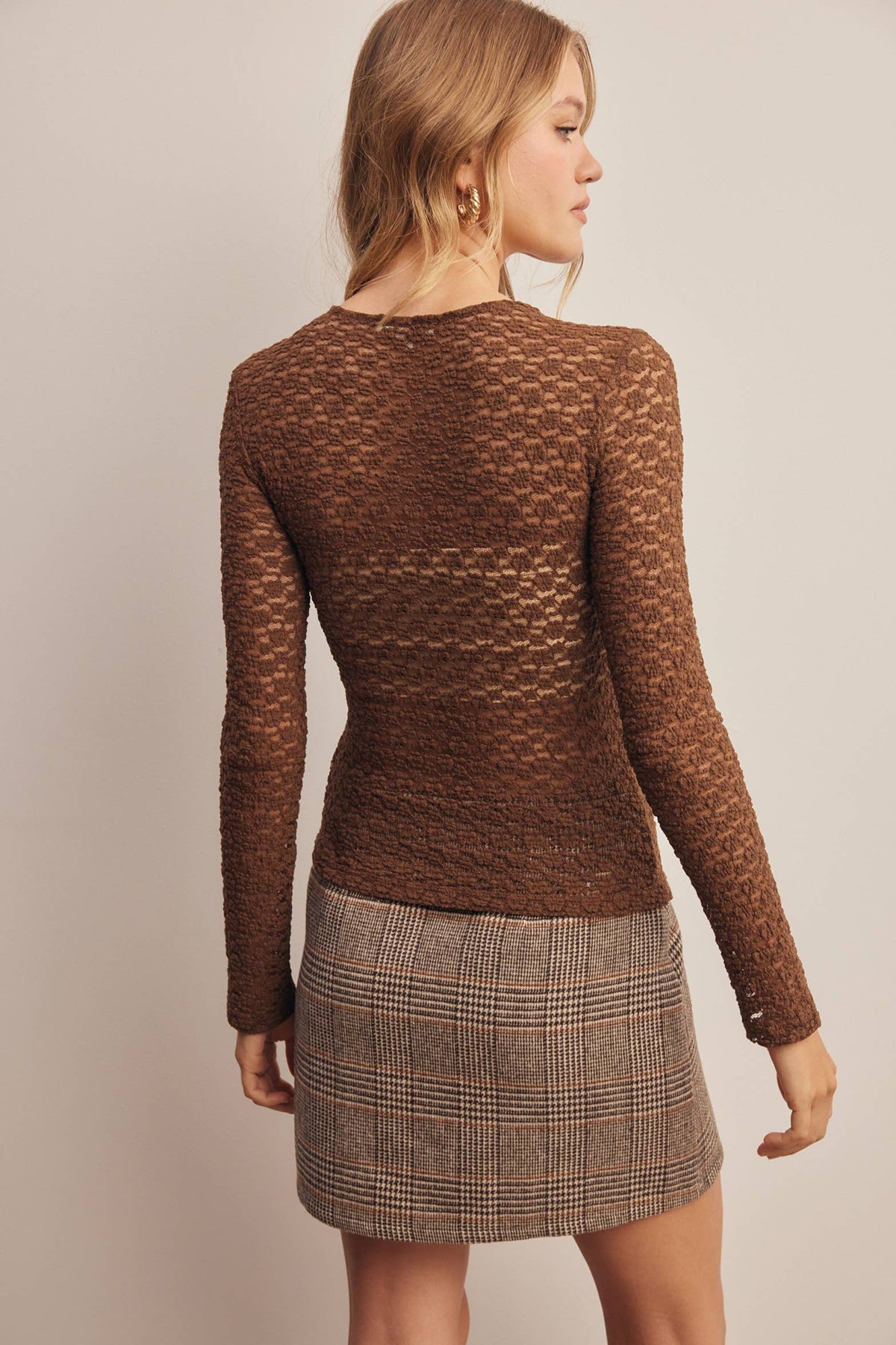 Stretch Floral Lace Knit Top