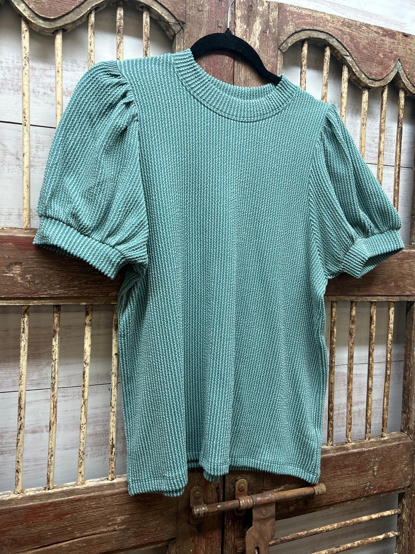 Everyday Ribbed Puff Sleeve Top