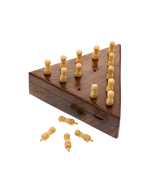 Triangle Peg Board Game - Handcrafted Wood