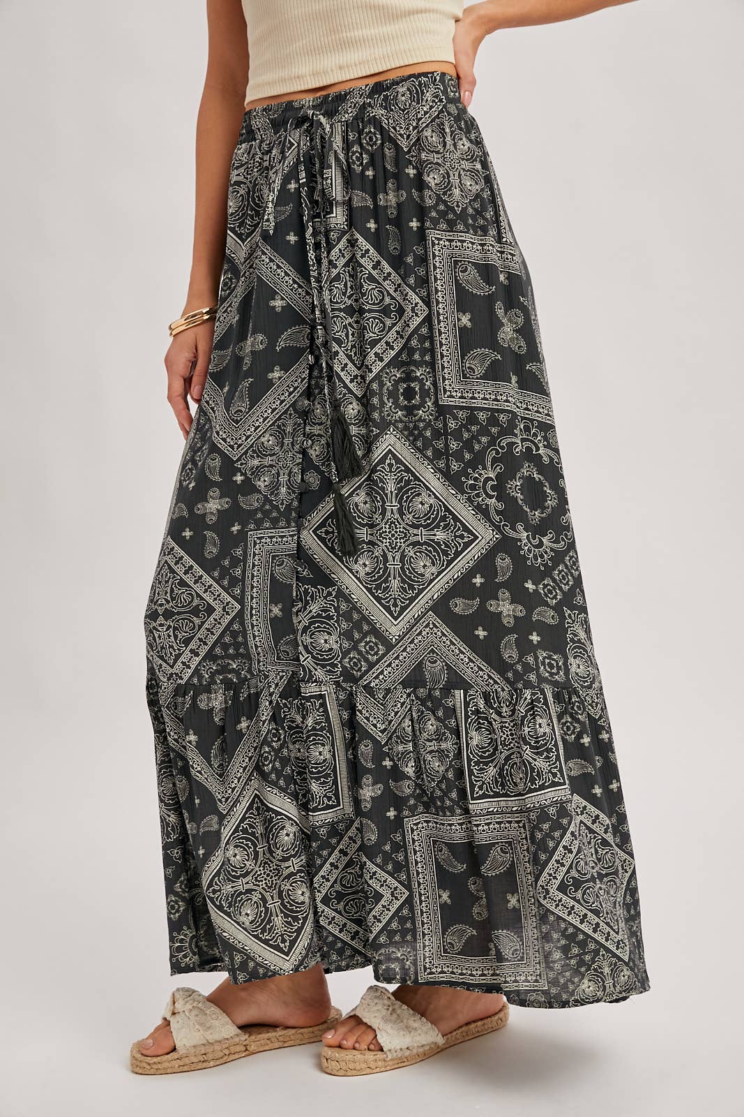 Boho Tiered Maxi Skirt