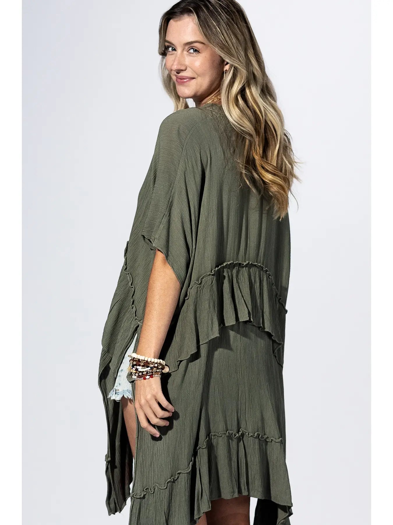 Cascade Ruffle Kimono