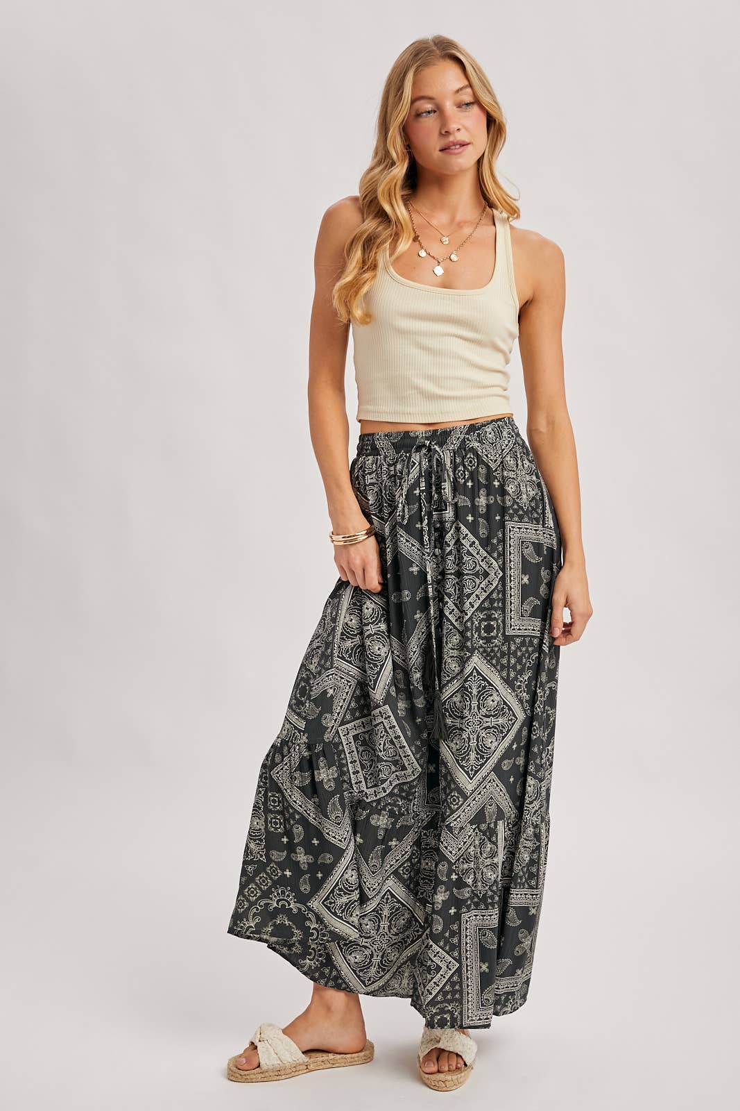 Boho Tiered Maxi Skirt