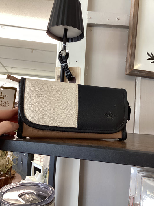 Cosmetic Bag-Black/Taupe