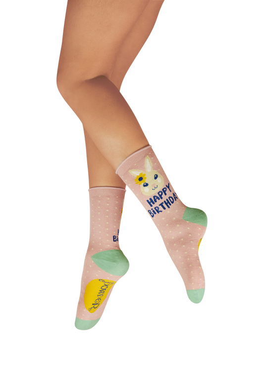 Happy Birthday Bunny Socks