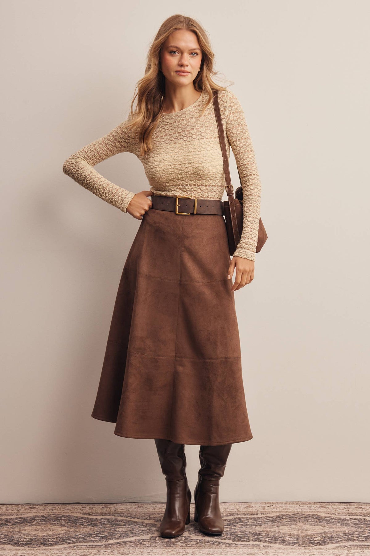 Stretch Floral Lace Knit Top