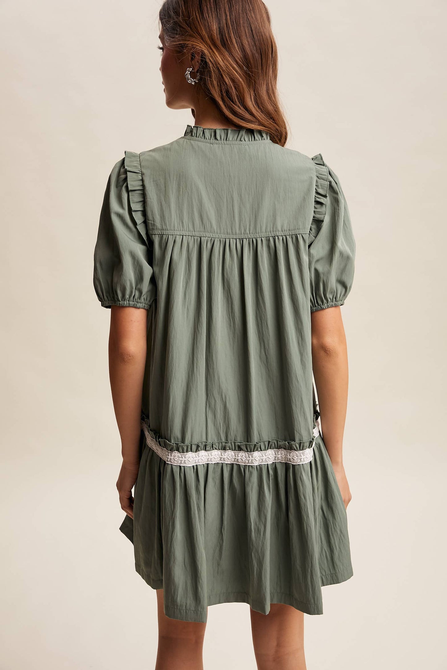 Lace Trimmed Babydoll Dress