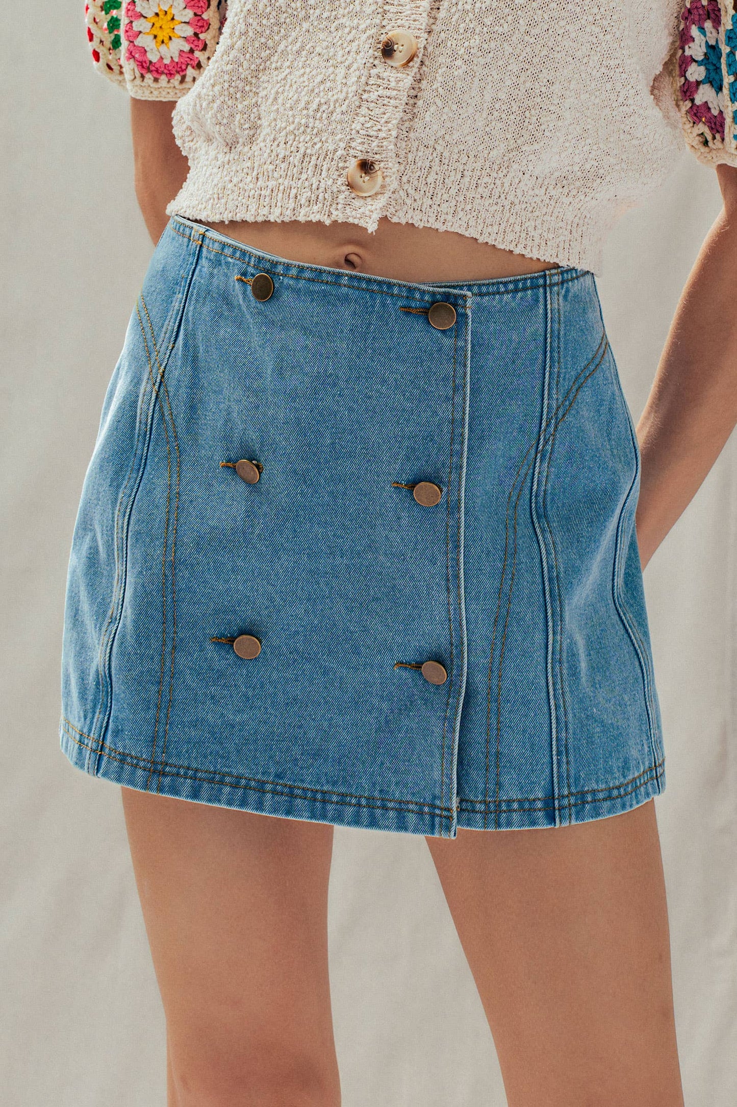 Retro Denim Skort