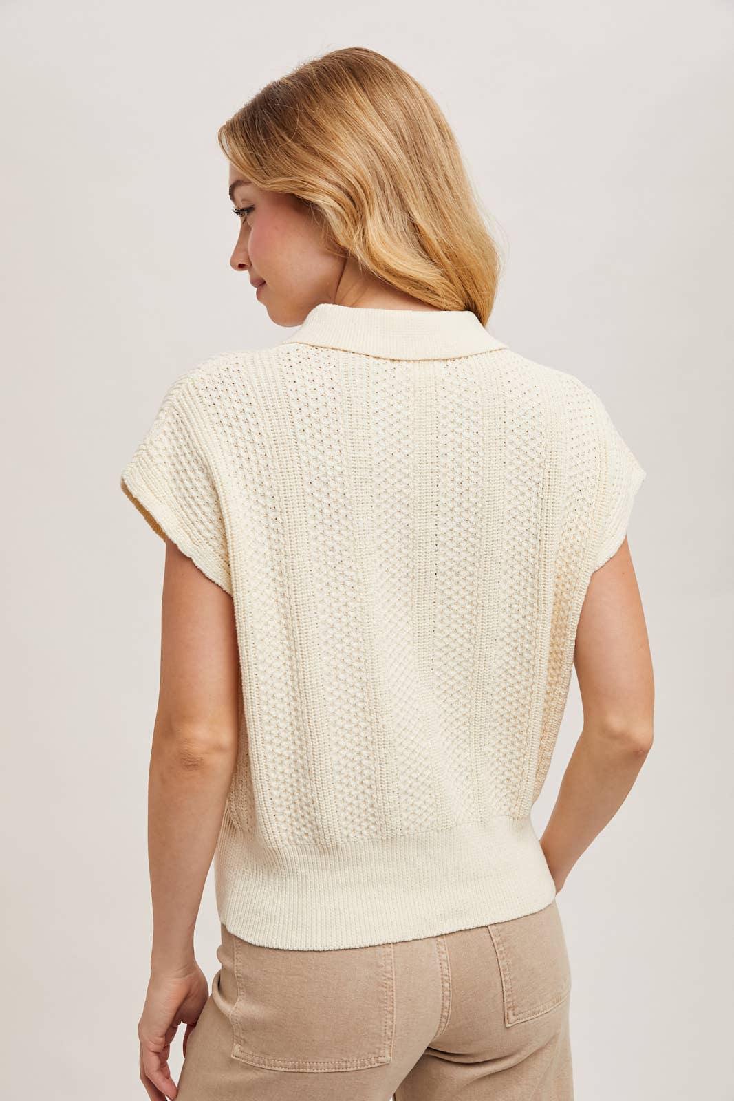 Ribbed Polo Sweater