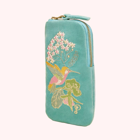 Velvet Hummingbird Sunglass Pouch