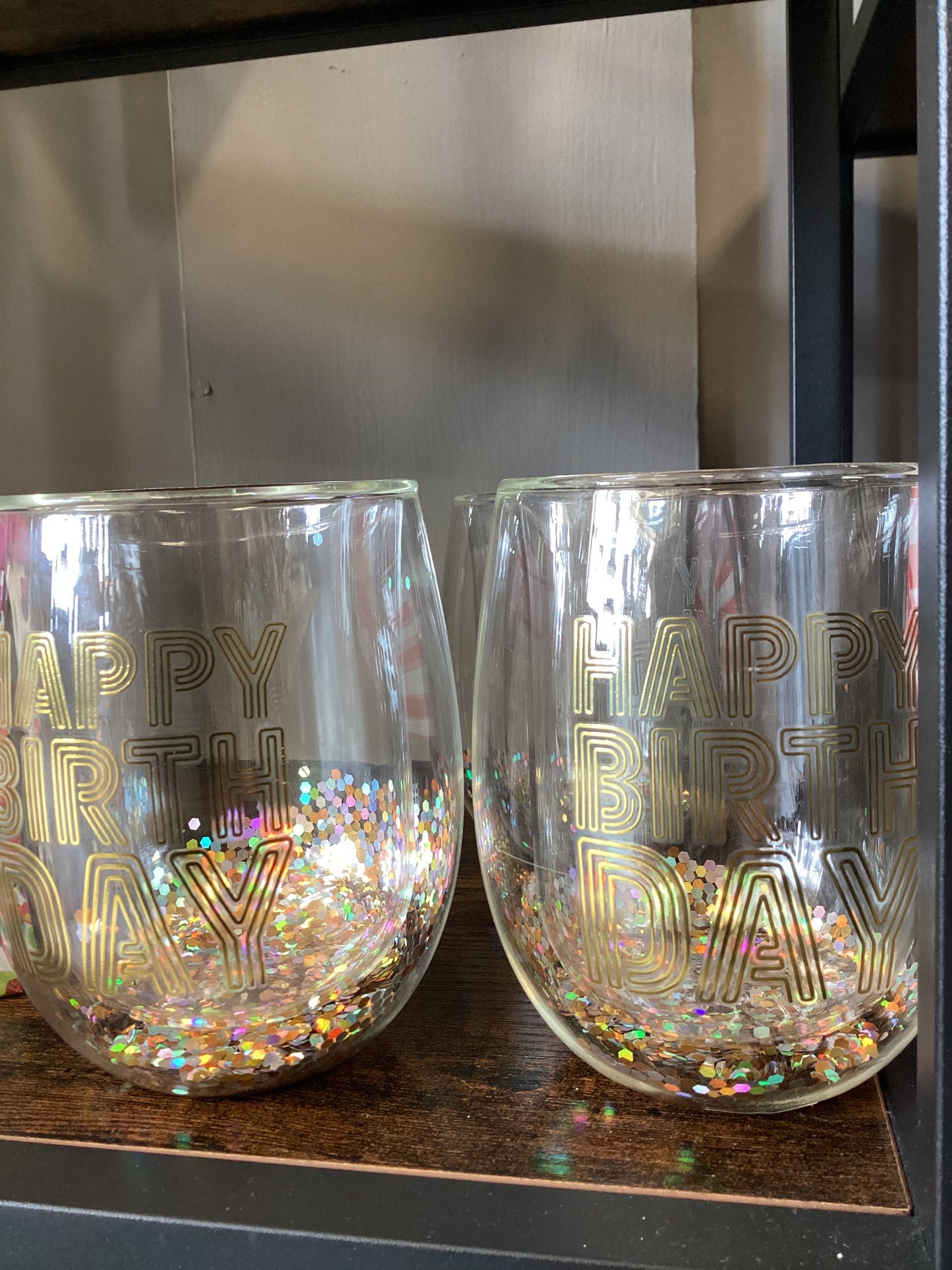 Glitter Birthday Glass