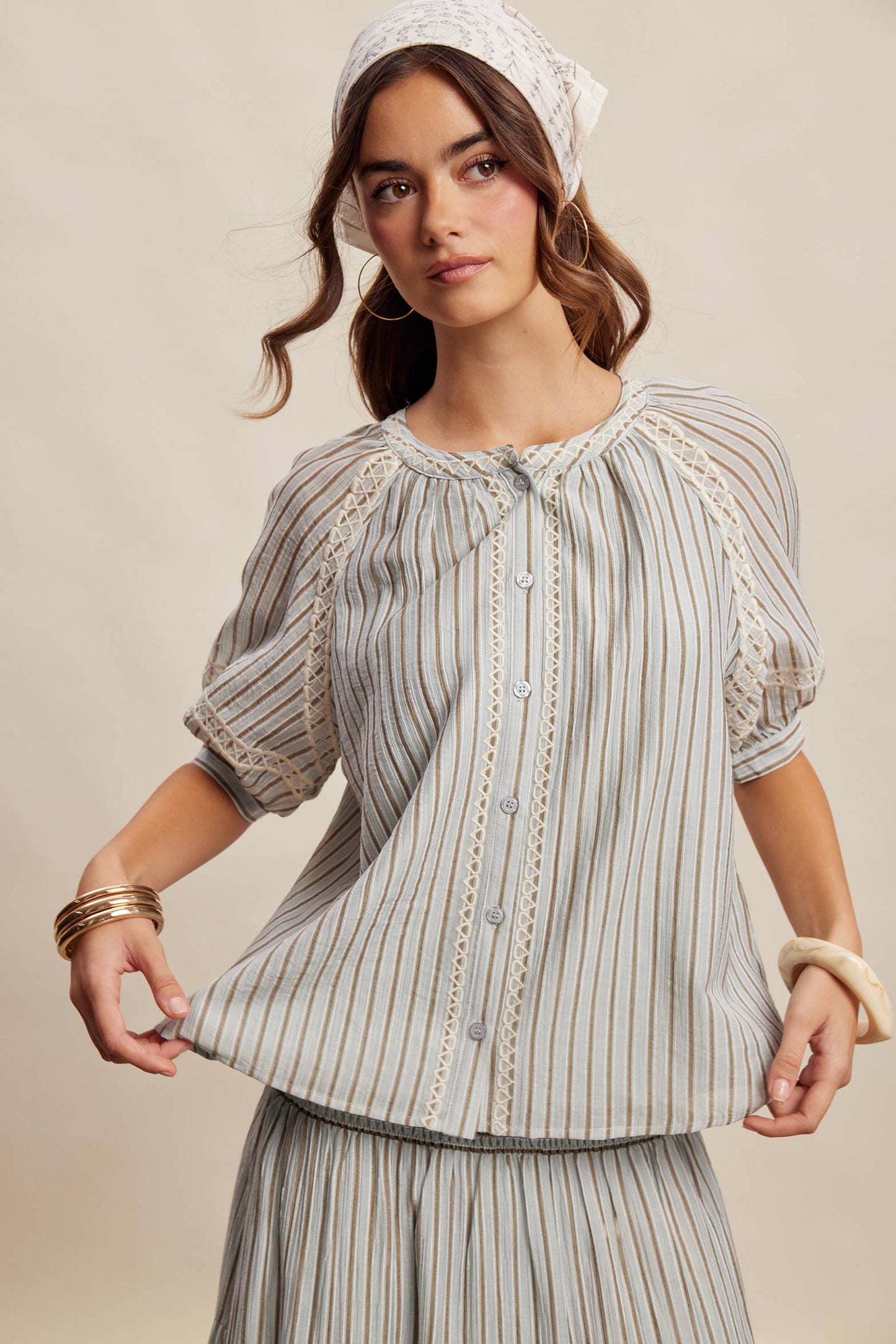 Striped Pinstripe Blouse