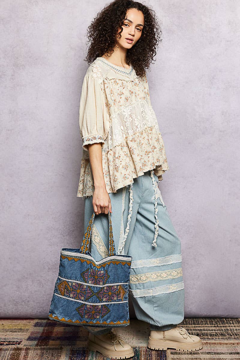 Vintage Wash Denim Tote