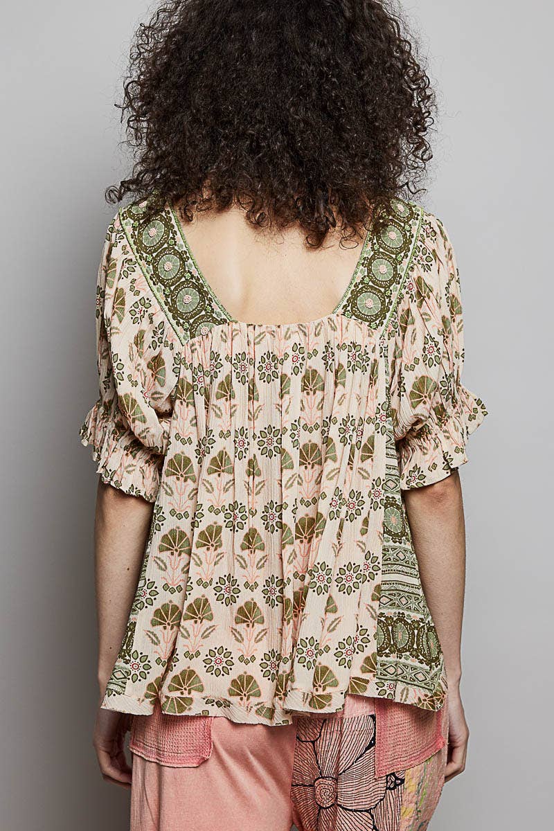 Olive Grove Babydoll Top