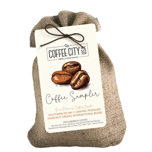 #33 Coffee City USA: 8oz Burlap Ground Coffee Samplers