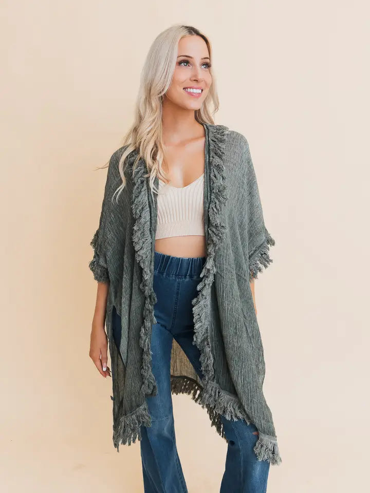 Sun Bleached Ruffle Kimono