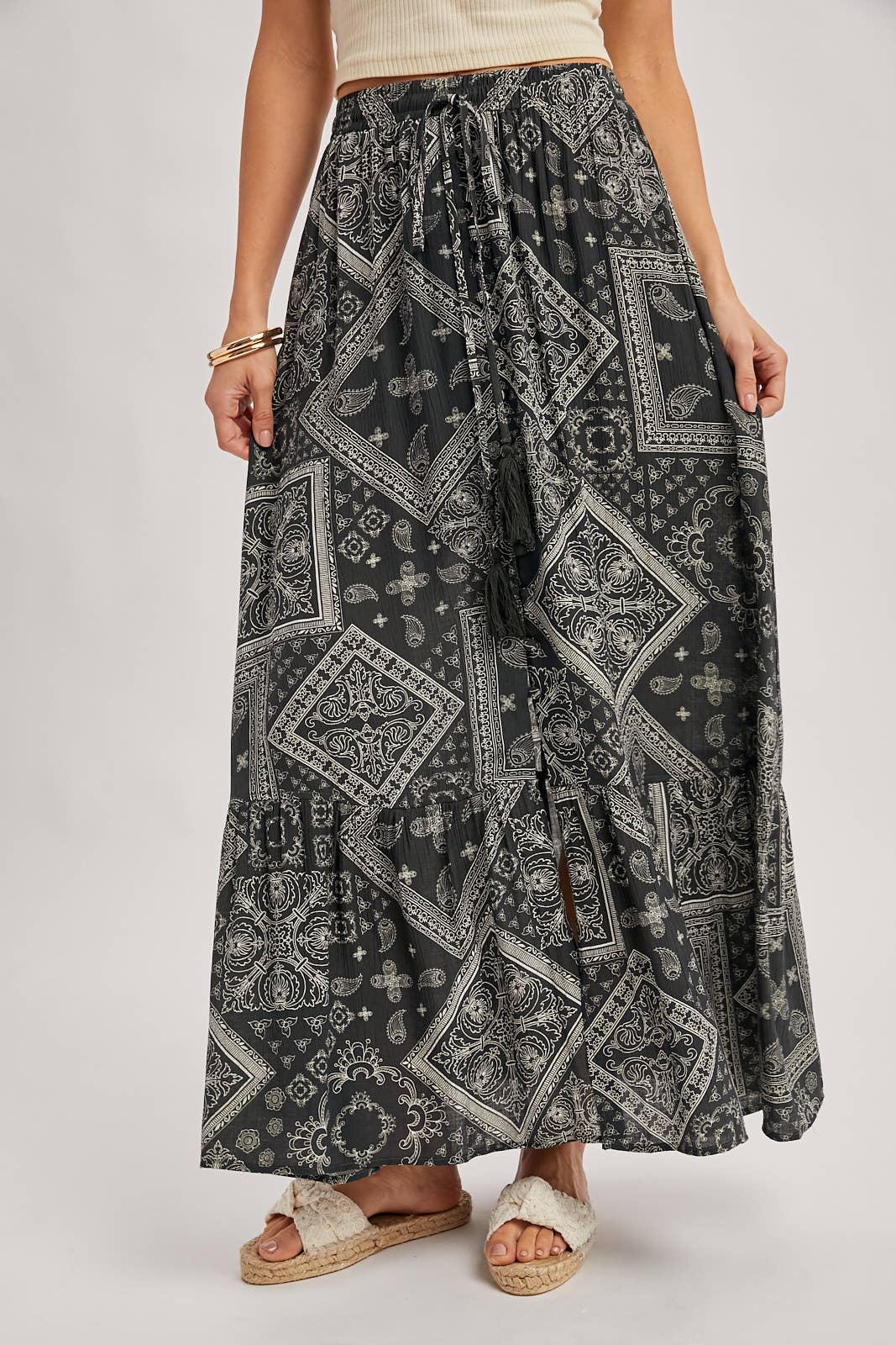 Boho Tiered Maxi Skirt